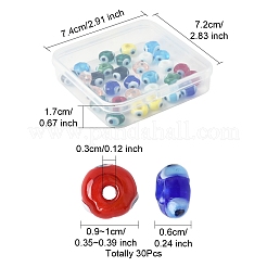 30pcs handgemachte Perlen des bösen Auges Bunte Malerei&nbsp;LAMP-FS0001-24