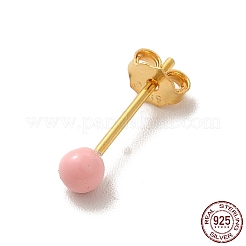 Aretes con bola redonda esmaltada&nbsp;EJEW-C020-01G-06