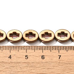 Brins de perles d'hématite non magnétiques synthétiques galvanisées&nbsp;G-L613-Z01-02D