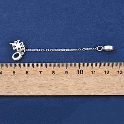 Europäische Sicherheitsketten aus Messing mit klarem Zirkonia und Anhängern&nbsp;KK-L236-15C-S