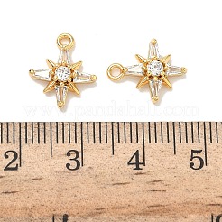Ciondoli stella in ottone con micro pavé di zirconi cubici&nbsp;KK-A281-13B-G