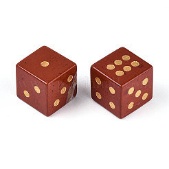 Dés en forme de cube sculpté en jaspe rouge naturel&nbsp;T144-07B