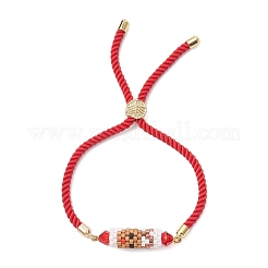 Braccialetti scorrevoli natalizi fatti a mano con perline di vetro&nbsp;BJEW-MZ00226-02