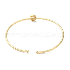 Braccialetti aperti con lettera in micro pavé di ottone placcato a cremagliera con zirconi trasparenti&nbsp;BJEW-A018-01G-G