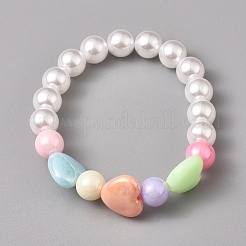 Kinder Acryl Perlen Stretch Armbänder&nbsp;BJEW-JB04833-M
