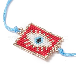 Braccialetti di perline intrecciate rettangolari di semi giapponesi fatti a mano&nbsp;BJEW-MZ00022-03