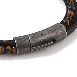 Bracelets multibrins en cuir microfibre tressé&nbsp;BJEW-B096-16B