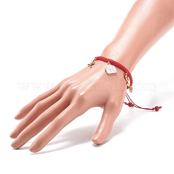 Emaille-Charme-Armband mit Herzumschlag aus Rosenlegierung&nbsp;BJEW-JB08682-02