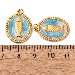 304 Edelstahl-Emaille-Anhänger&nbsp;STAS-U061-33G-A01