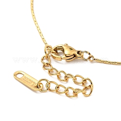 Collana con ciondolo a sfera rotonda in acciaio inossidabile 304 con placcatura ionica (IP) e catene a maglie Boston per donna&nbsp;NJEW-G085-03G