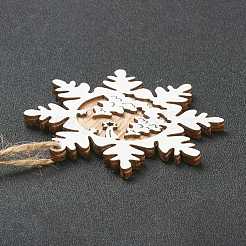 Decorazioni ciondolo in legno naturale a tema natalizio&nbsp;HJEW-P010-11