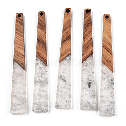 Grands pendentifs en résine translucide et bois de noyer&nbsp;RESI-TAC0017-46-A02