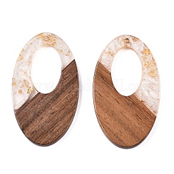 Pendenti in resina trasparente e legno di noce&nbsp;RESI-T057-02N