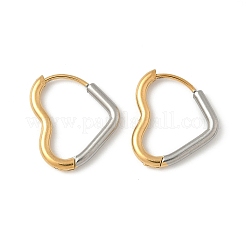 Pendientes de aro de dos tonos de acero inoxidable 304&nbsp;EJEW-P313-01A-G