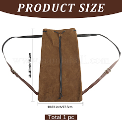 Zaini con coulisse in fibra floccata con cinturini in pelle PU e fermagli in lega&nbsp;ABAG-WH20019-02A