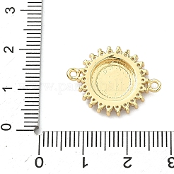 Ciondoli con connettore religioso rotondo piatto in ottone con zirconi cubici trasparenti e maglie sacre&nbsp;KK-A282-07B-G