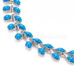 Collar de cadena de eslabones de trigo esmaltado&nbsp;NJEW-P220-02P-06
