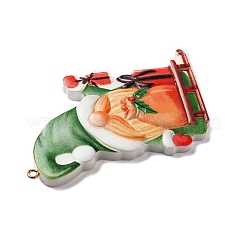 Décorations de pendentif en résine de père noël de noël&nbsp;HJEW-K041-01