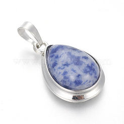 Colgantes de jaspe azul natural&nbsp;G-L512-C13