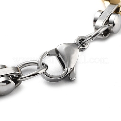 Bracciale a catena in acciaio inossidabile 201 con placcatura sotto vuoto in pvd&nbsp;BJEW-Z023-01B