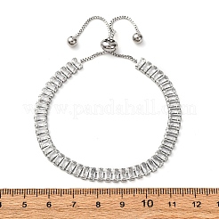 304 Edelstahl mit klaren Zirkonia-Gliederkettenarmbändern&nbsp;BJEW-G754-03P-01