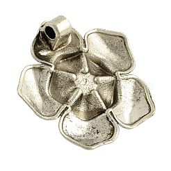 Alliage de style tibétain 3 d Pendentif fleur supports d'émail&nbsp;TIBEP-29-AS-NR