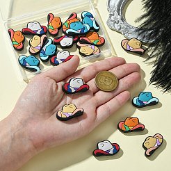 20 Stück 4 Farben Cowboyhut Lebensmittelqualität umweltfreundliche Silikon Fokalperlen&nbsp;SIL-CJ0002-10