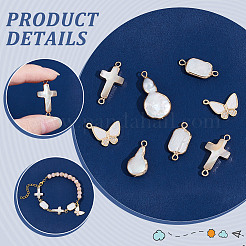 8 Stück 4 Stile Naturperlen & Muschel Verbinder Charm & Anhänger BeZubehör Kits&nbsp;FIND-GA0004-63