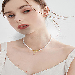 1 collar con colgante de letra de circonita cúbica transparente de latón&nbsp;NJEW-LP0001-32L