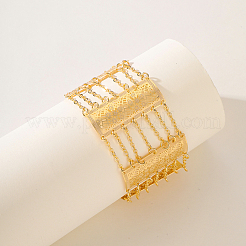 Breite Gliederarmbänder mit hohlen Messingblumen für Damen&nbsp;SO2593