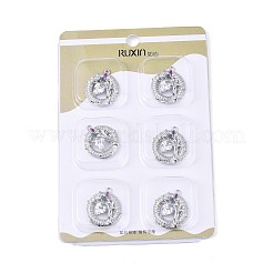 Pendentifs avec zircon cubiques à micro-pavés en laiton&nbsp;KK-T073-39P