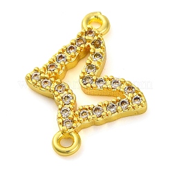 Messing Micro Pave klare Zirkonia Schmetterling Verbinder Verbinder Charms&nbsp;KK-A230-03C-G