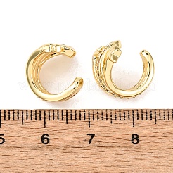 Messing Micro Pave klare Zirkonia Manschette Ohrringe&nbsp;EJEW-D328-02G-01