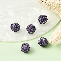 Hälfte gebohrt Polymer Clay Strass runde Perlen&nbsp;X-RB-H258-HD8mm-539