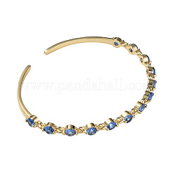 Bracelet manchette ouvert rond plat en zircone cubique&nbsp;BJEW-N012-032B
