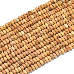 Perles de jaspe en bois naturel et dentelle de pierre&nbsp;G-P575-A40-4x2mm