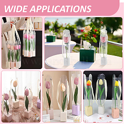 5 Stück durchsichtige Verpackungsboxen aus Kunststoff für einzelne Blumen mit Papierfächern und Bandgriffen&nbsp;CON-WH0107-69B