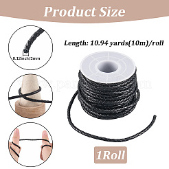 Cordón de cuero trenzado redondo de 10 m&nbsp;WL-CL0001-41B