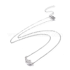 Messing Micro Pave klare Zirkonia Anhänger Halsketten&nbsp;NJEW-R256-08P