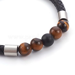 Natürliche Tigerauge Armbänder für Männer&nbsp;BJEW-JB04039