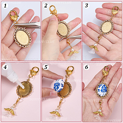 DIY Blank Oval & Engel Legierung Hochzeitsstrauß Charm Making Kit&nbsp;DIY-SC0025-08