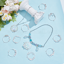 24 pièces 6 styles pendentifs en alliage à lunette ouverte&nbsp;FIND-SP0006-05