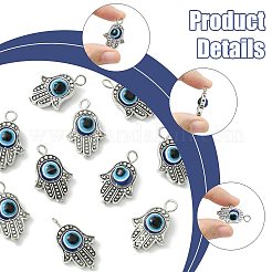 10 colgante de resina y aleación con diseño de mal de ojo.&nbsp;PALLOY-FS00058-03