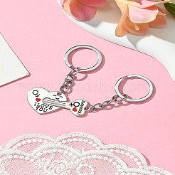 Porte-clés fendu en alliage clé et cœur pour la Saint-Valentin&nbsp;KEYC-YW00054