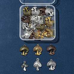 30 pièce de pendentifs en forme de champignon en alliage de style tibétain&nbsp;TIBE-FS0001-14