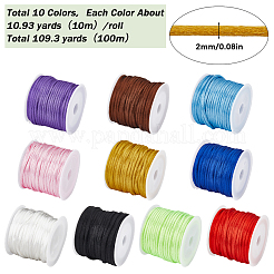 10 Rolle Nylon-Rattail-Satinschnur in 10 Farben&nbsp;NWIR-SC0001-09