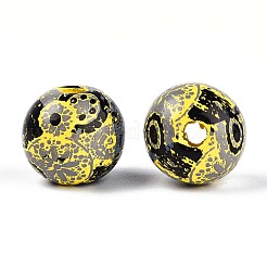 Perles en bois de schima imprimées de style bohème&nbsp;WOOD-T032-31G