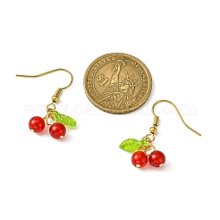Boucles d'oreilles pendantes en jade naturel de malaisie&nbsp;EJEW-JE05519-01