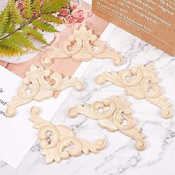 Applique onlay sculpté en bois de caoutchouc&nbsp;AJEW-OC0001-49