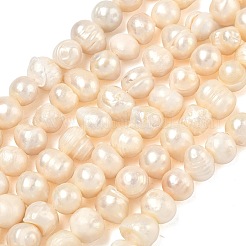 Fili di perle di perle d'acqua dolce coltivate naturali&nbsp;PEAR-L034-12F